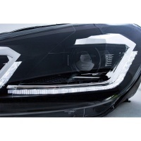 2 Phares VW GOLF 6 LED 08-13 look facelift G7.5 chrome - dynamiques