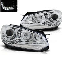 2 Phares avant VW GOLF 6 LED 08-12 Chrome look xenon