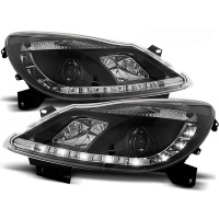 2 Phares avant Opel Corsa D 06-10 devil eyes - Noir