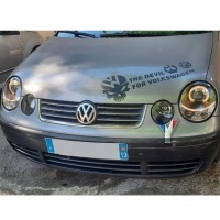 2 Phares avant VW Polo (9N) Angel Eyes - Noir