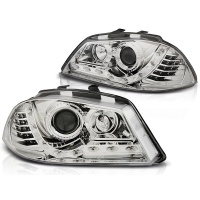 2 Phares SEAT Ibiza 6L - 02-08 - Dragon LED - cligno led - Chrome