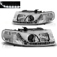 2 Phares SEAT Leon Toledo 1M 99-04 - Devil Eyes LED - Chrome