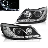 2 Phares avant Skoda Octavia 2 angel eyes CCFL - 09-12 - Noir