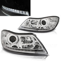 2 Phares avant Skoda Octavia 2 devil eyes LED - 09-12 - Chrome