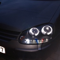2 Phares avant VW Golf 5 03-09 Angel + Devil Eyes - Noir