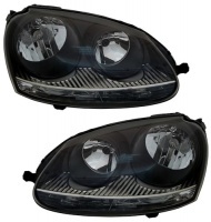 2 Phares avant VW Golf 5 03-09 - VW Jetta 05 - Noir Chrome