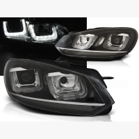 2 Phares avant VW GOLF 6  3D LED 08-12 Noir+chrome