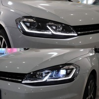 2 Phares avant VW Golf 7 12-17 - FullLED- Chrome Noir - Dynamiques