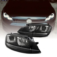 2 Phares avant VW Golf 7 - 3D LED - Noir