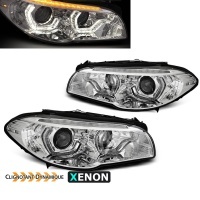 2 Phares xenon BMW Serie 5 F10 F11 Angel Eyes LED 10-13 look Iconic - Chrome