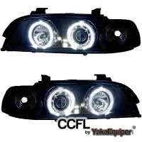2 Phares avant BMW Serie 5 E39 Angel Eyes CCFL - Noir