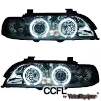 2 Phares avant BMW Serie 5 E39 Angel Eyes CCFL - Chrome