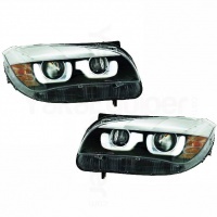 2 Phares avant xénon BMW X1 E84 Angel Eyes 3D LED 12-14 - Noir
