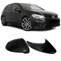 Coques retroviseur Noir Brillant pour VW GOLF 7 7.5 12-21 look R