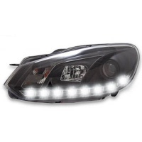 2 Phares avant VW GOLF 6 Devil Eyes LED - Noir