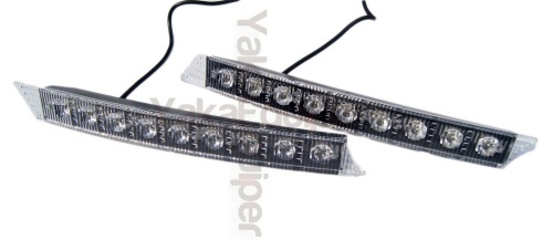 2 Feux de jour 9 LED Diurne 5W style Audi A6 - Blanc Pur