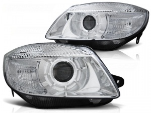 2 Skoda Fabia headlights - 07-10 - Chrome