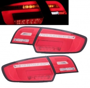 2 lanternas traseiras dinâmicas AUDI A3 Sportback fullLED 08-12 look 8V - Vermelho / Transparente