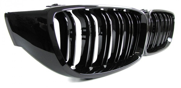 Grilles calandre BMW Serie 4 F32 F33 F36 look M4 - Noir Brillant