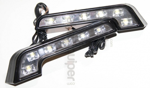 2 Feux de jour 6 LED Diurne 18cm L style Mercedes - Blanc Pur