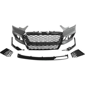 Front bumper AUDI A4 B9 16-18 - RS4 look - Black - PDC + blade