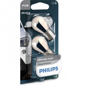 Pack 2 ampoules chrome PY21W Philips Silver Vision