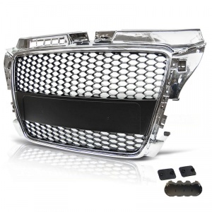 Audi A3 8P Grille 08-12 - look RS3 - Chrome zwart