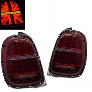 2 dynamische Voll-LED-Rückleuchten Mini Cooper F55 F56 F57 13-17 – rot getönt