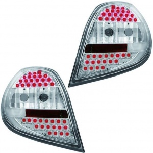 2 Renault Clio 3 LED lights - 05-09 - Clear Chrome