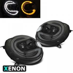 2 xenon headlights before Mini Cooper R55 R56 R57 R58 R59 - LED 06-14 - Black