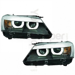 2 BMW X3 F25 Angel Eyes 3D LED 10-14 Frontscheinwerfer - Schwarz