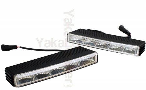 2 Feux de jour 5 LED Diurne 22cm FLASH - Blanc Pur