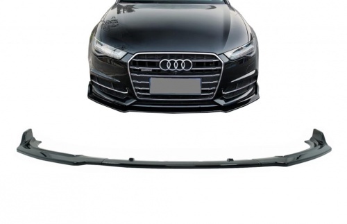 Spoiler lame avant - AUDI A6 C7 4G - noir brillant - 15-18