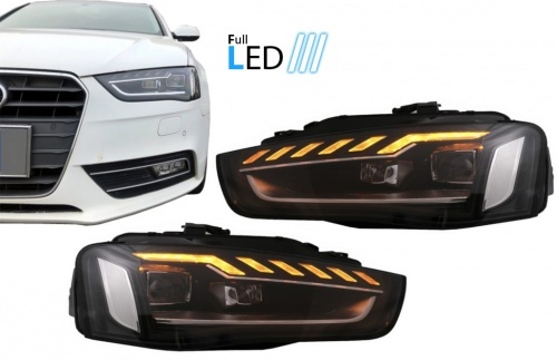2 Phares  fullLED AUDI A4 B8 11-15 - look matrix halogene - dynamiques