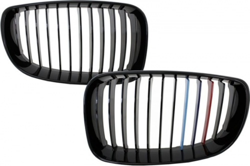 Grilles calandre LED BMW Serie 1 E81 E82 E87 E88 LCI - Noir Brillant Mpower
