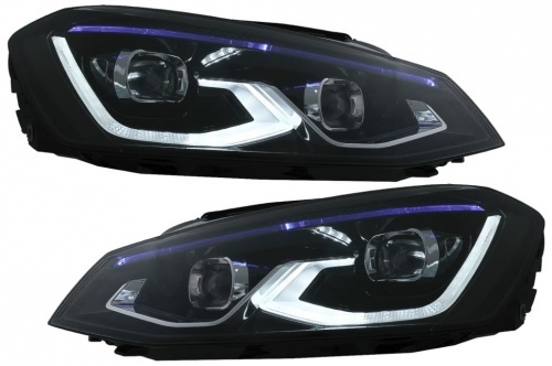 2 Phares FullLED avant VW Golf 7 - look G8 - Noir