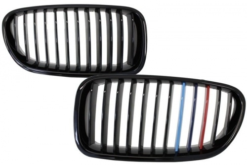 Grilles calandre BMW Serie 5 F10 F11 - Noir Brillant Mpower