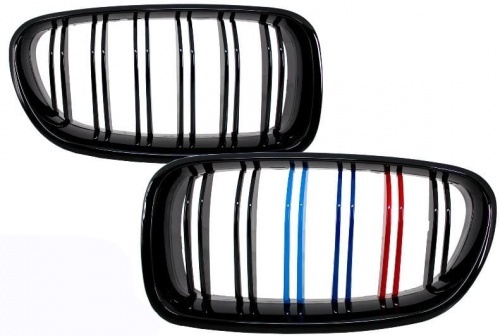 Grilles calandre BMW Serie 5 F10 F11 - Noir Brillant Mpower