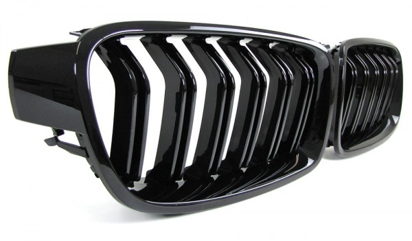 Grilles calandre BMW Serie 3 F30 F31 11-18 look M3 - Noir Brillant