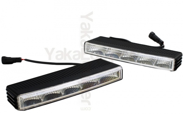 2 Feux de jour 5 LED Diurne 22cm FLASH - Blanc Pur