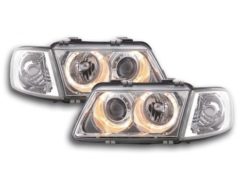 2 Phares avant Audi A3 8L Angel Eyes - Chrome