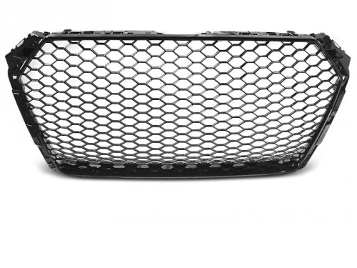 Grille calandre Audi A4 B9 modele 15-19 - look RS - Noir Brillant