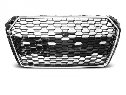Grille calandre Audi A4 B9 15-19 - look RS4 - Chrome Noir