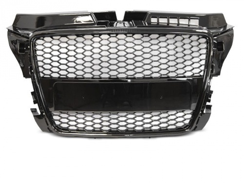 Grille calandre Audi A3 8P 08-12 - Nid d'abeille RS3 - Noir brillant