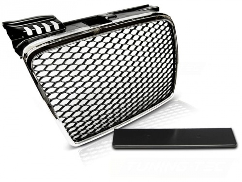 Grille calandre Audi A4 B7 04-08 - chrome noir - look RS4