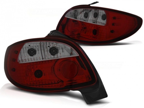 2 Feux arriere Peugeot 206 206+ - Rouge fume