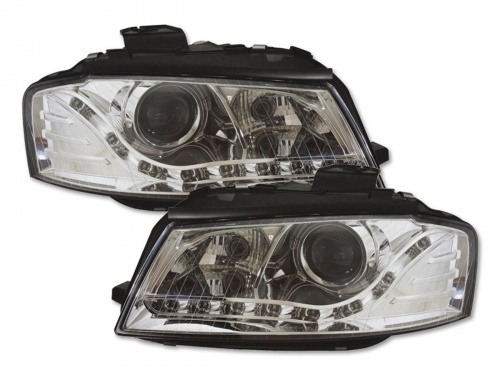 2 Phares avant Audi A3 8P Devil Eyes LED - Chrome