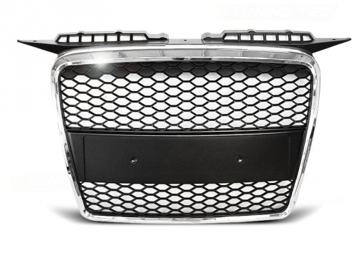 Grille calandre Audi A3 8P 05-08 - Nid d'abeille - Noir Chrome
