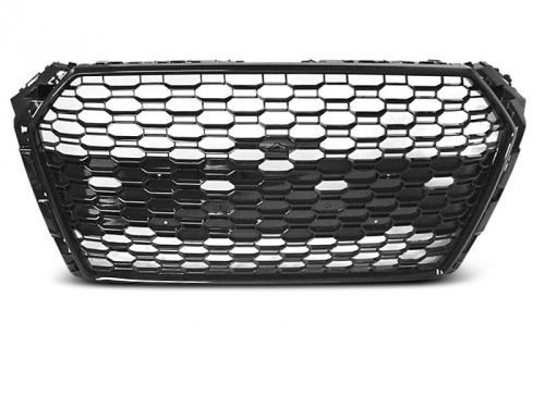 Grille calandre Audi A4 B9 15-19 - look RS4 - Noir Brillant