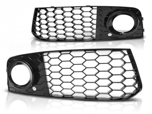Grilles antibrouillard Audi A4 B8 07-11 - Noir brillant - look RS